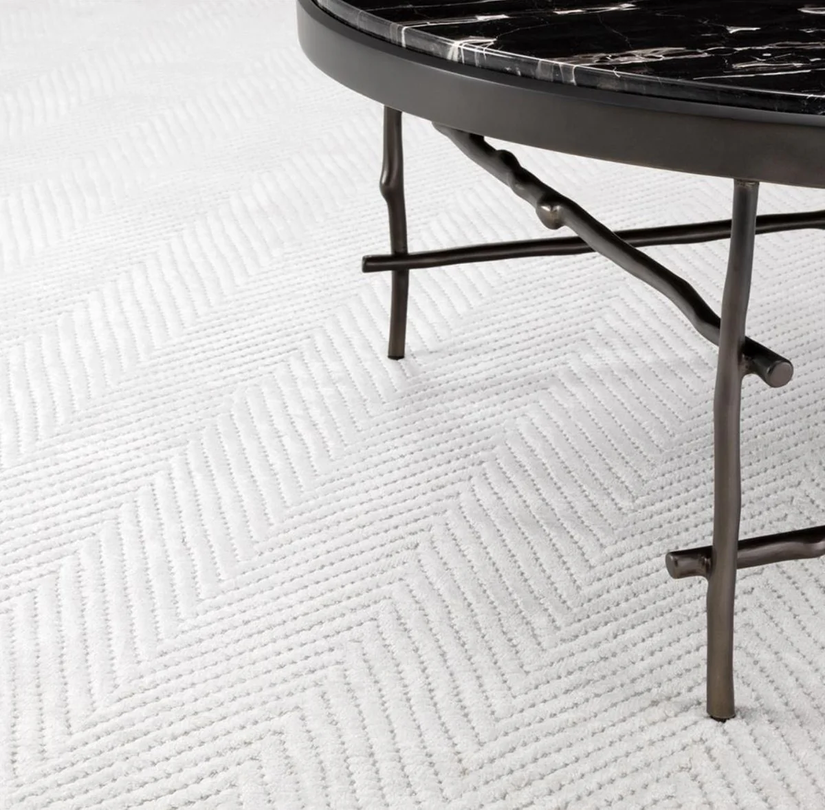 Casa Padrino Alfombra de Lujo Marfil 170 x 240 cm - Accesorios de Sala de Estar de Lujo