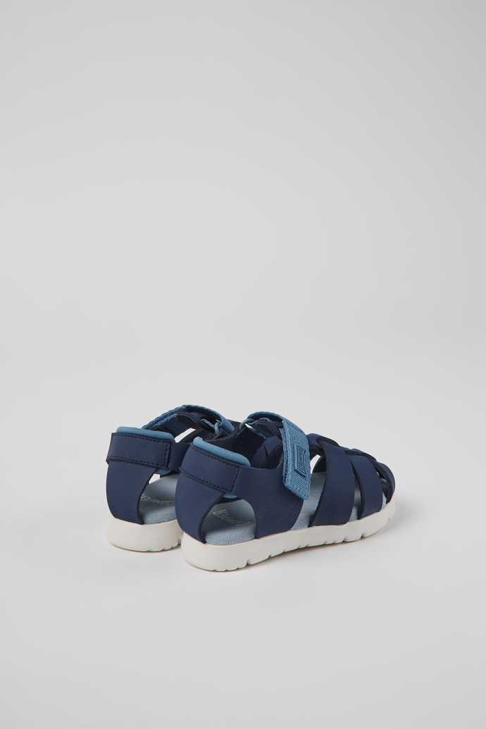 Caterpillar Blue leather and fabric sandals for boys