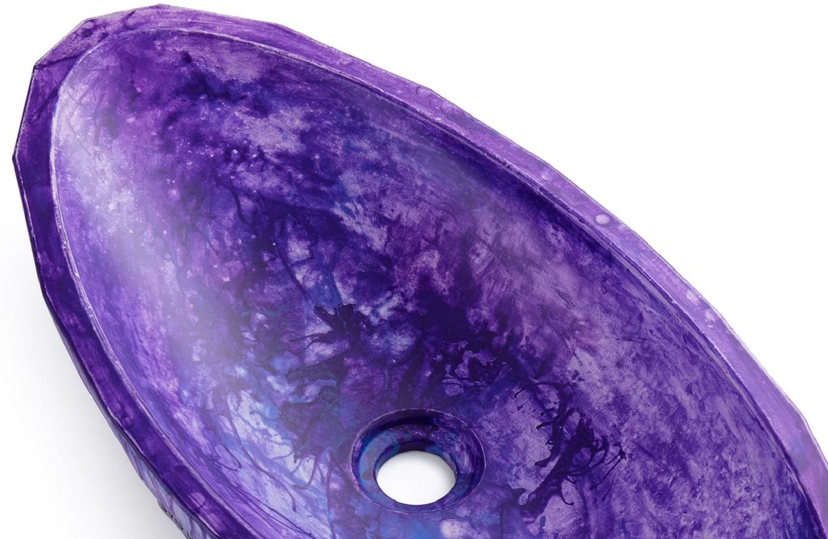 Casa Padrino lavabo de lujo púrpura / azul 60,9 x 29,7 x A. 11,9 cm - Lavabo de hormigón hecho a mano - Accesorios de baño de lujo