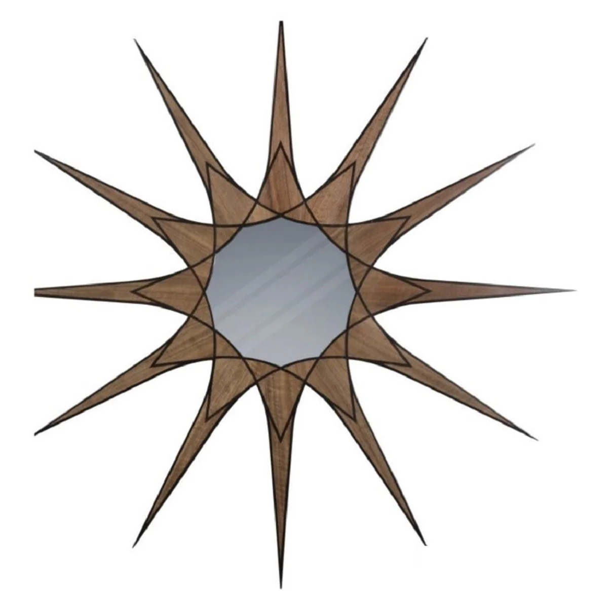 Casa Padrino espejo de pared de dise?o marr¨®n / negro 136 x H. 136 cm - Colecci¨®n de Lujo