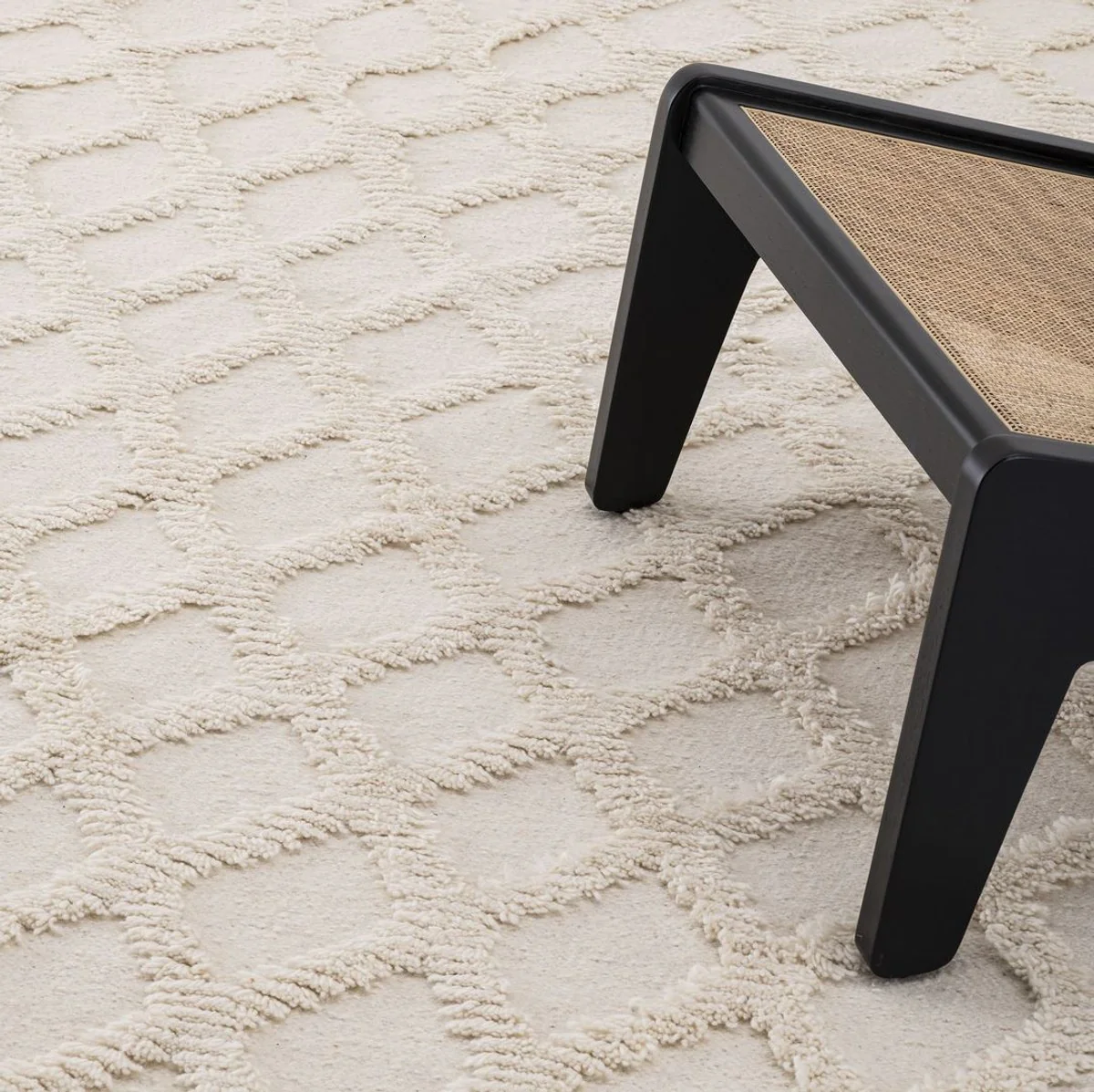 Casa Padrino alfombra de algodón de lujo para sala de estar marfil - Varios Tamaños - Alfombra de lana tejida a mano - Decoración de la sala de estar