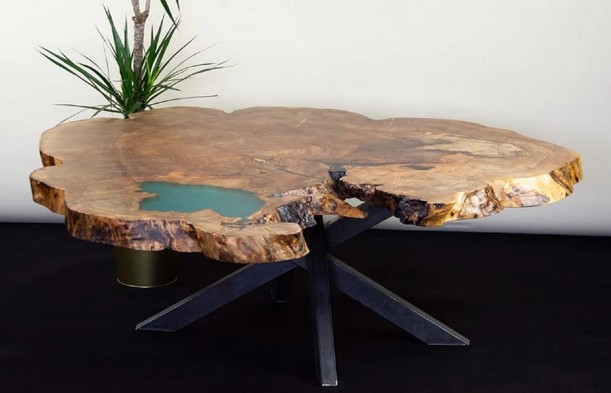 Casa Padrino mesa de centro de lujo marr¨®n / verde / negro 120 x 125 x A. 50 cm