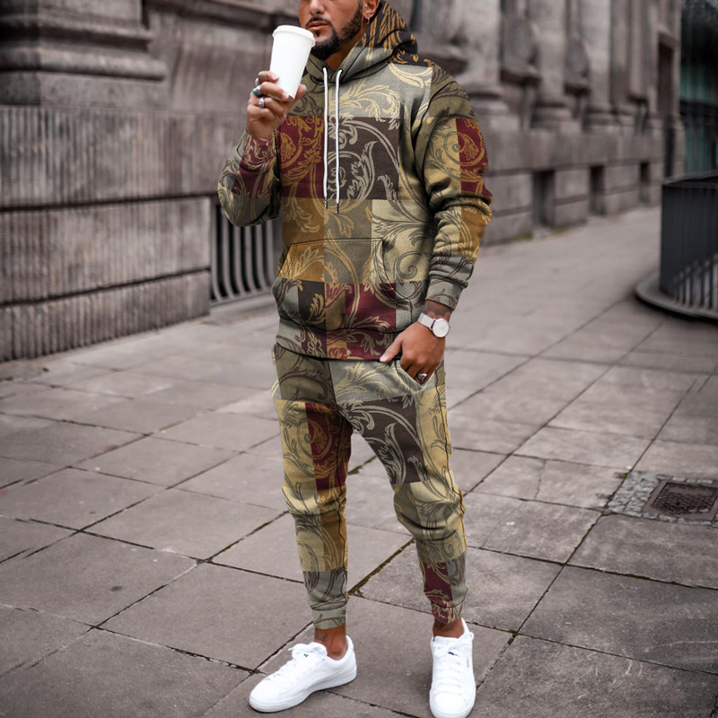 Men's Personalized Printed Hoodie Set 005