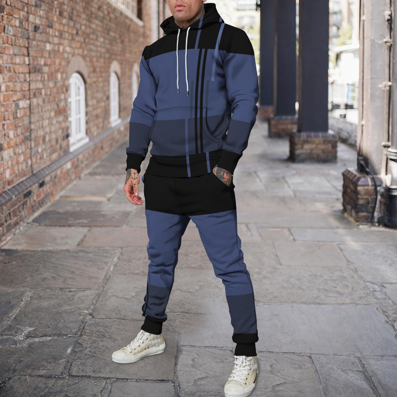 Men's Personalized Printed Hoodie Set 033