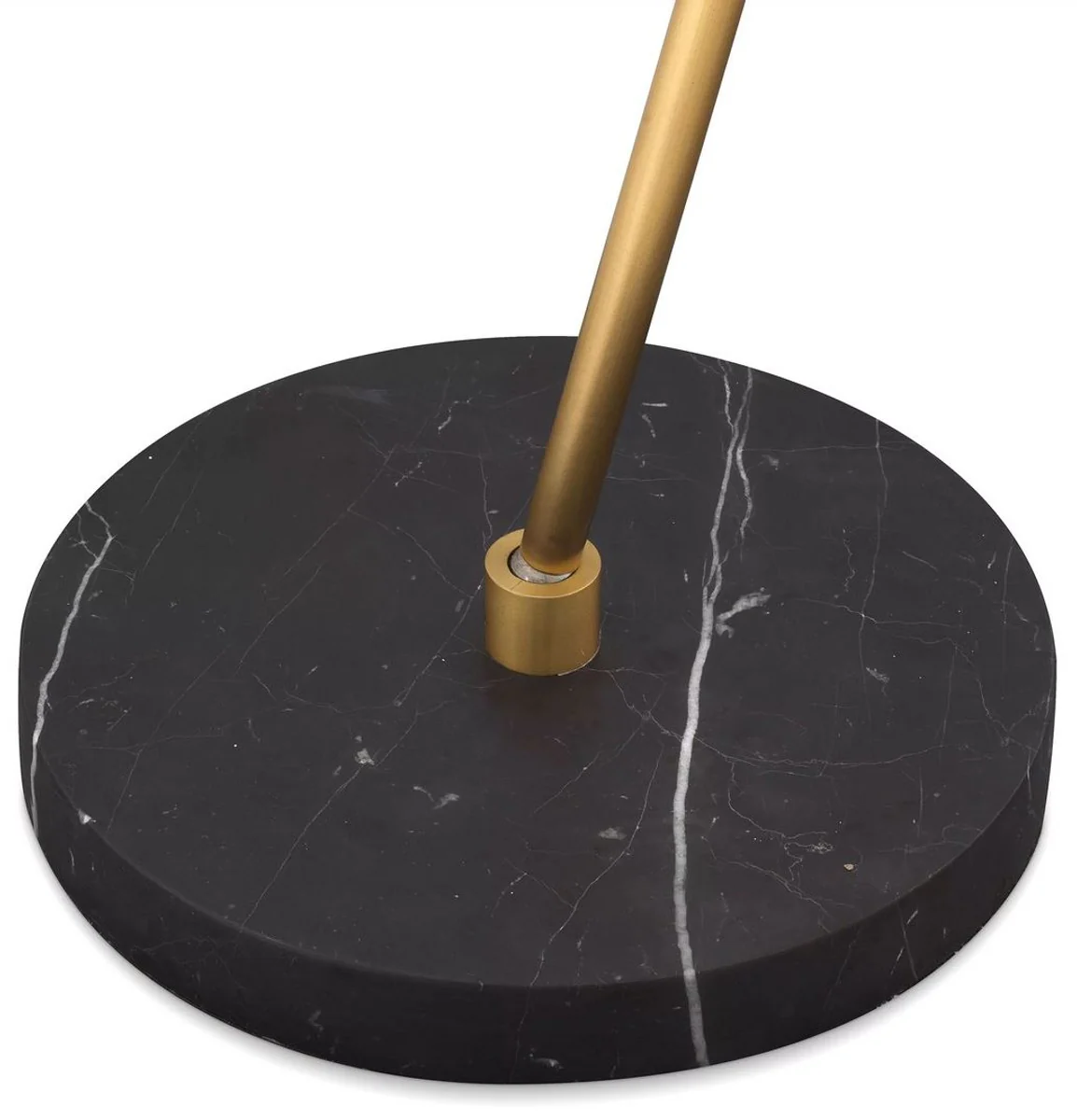 Casa Padrino lámpara de pie de lujo latón antiguo / blanco / negro Ø 26 x A. 150 cm - Lámpara de pie giratoria con base de mármol - Lámparas de pie de lujo - Luces de lujo - Muebles de lujo