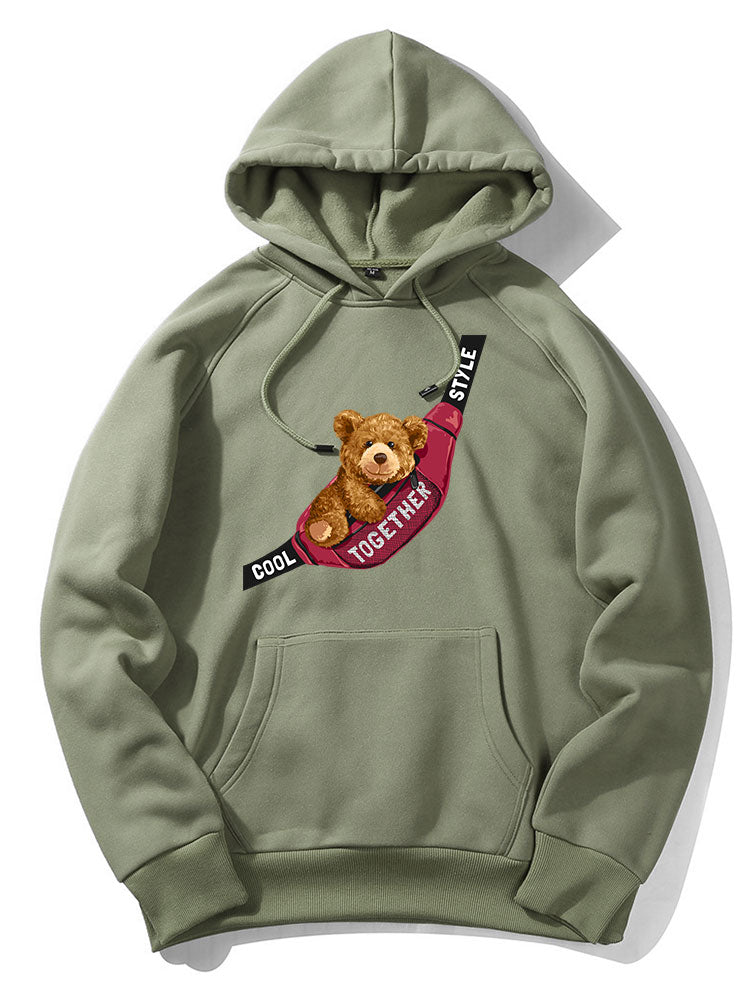 Shoulder Bag Bear Print Hoodie