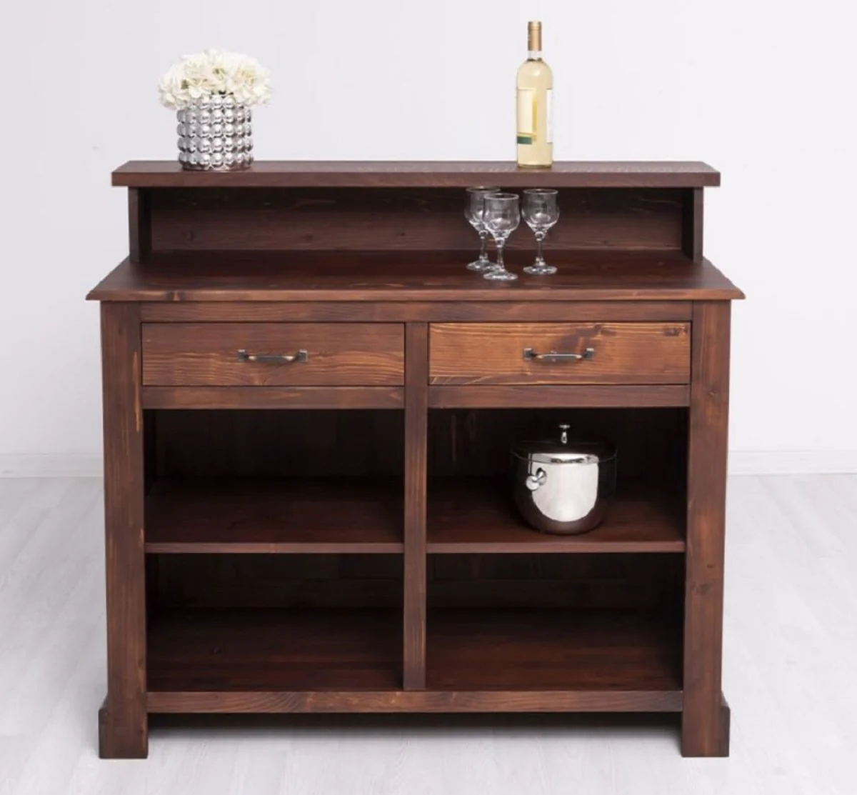 Casa Padrino barra de bar de estilo campestre marr¨®n 120 cm - Mueble bar