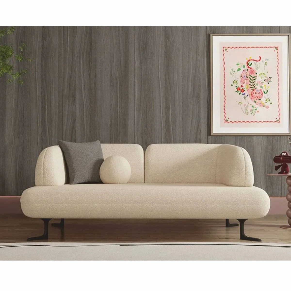 Casa Padrino sof¨¢ de lujo de 2 plazas con respaldo regulable crema / negro 169 cm - Muebles de lujo