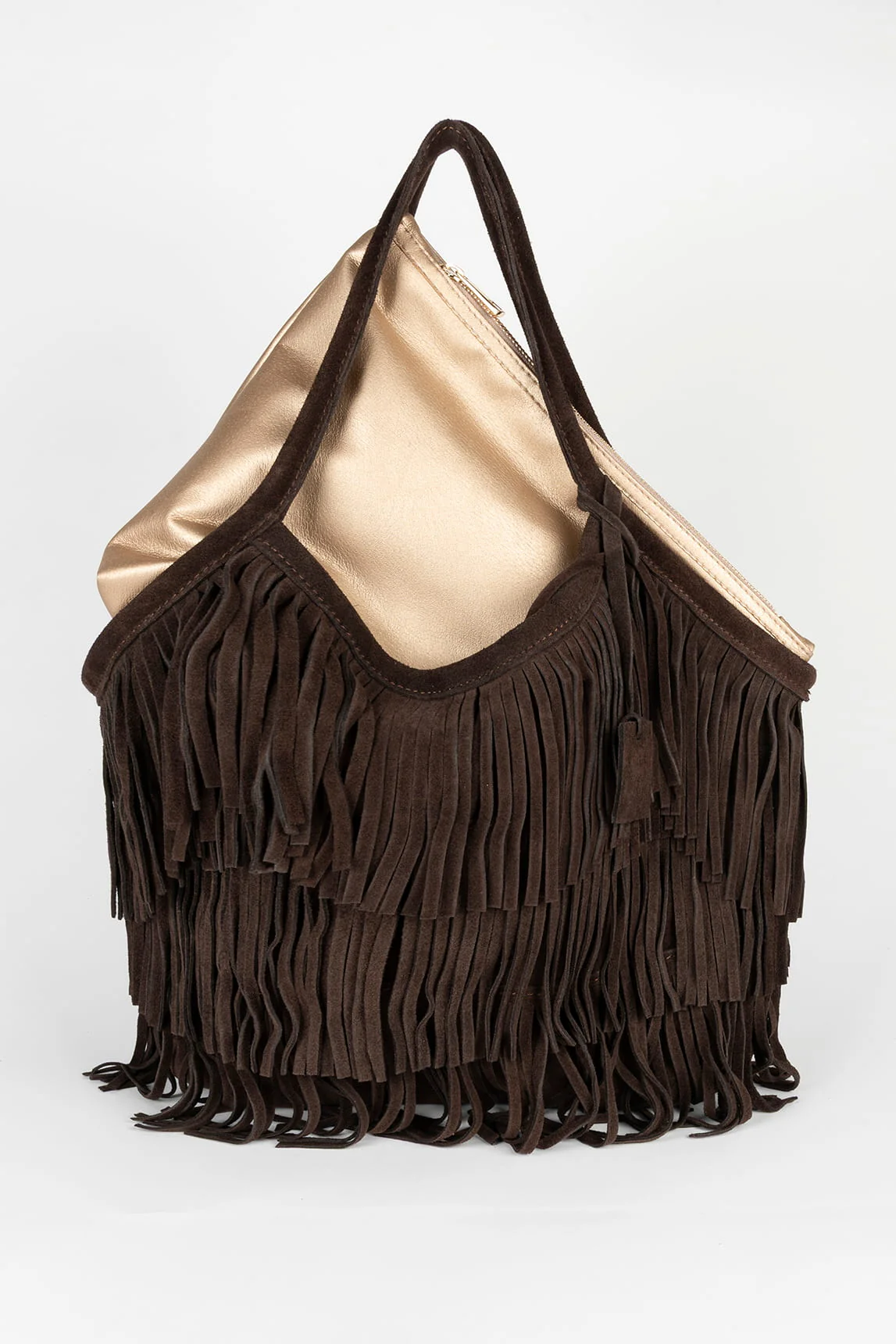 Rivera-spain Bolso Ganache marrón con flecos