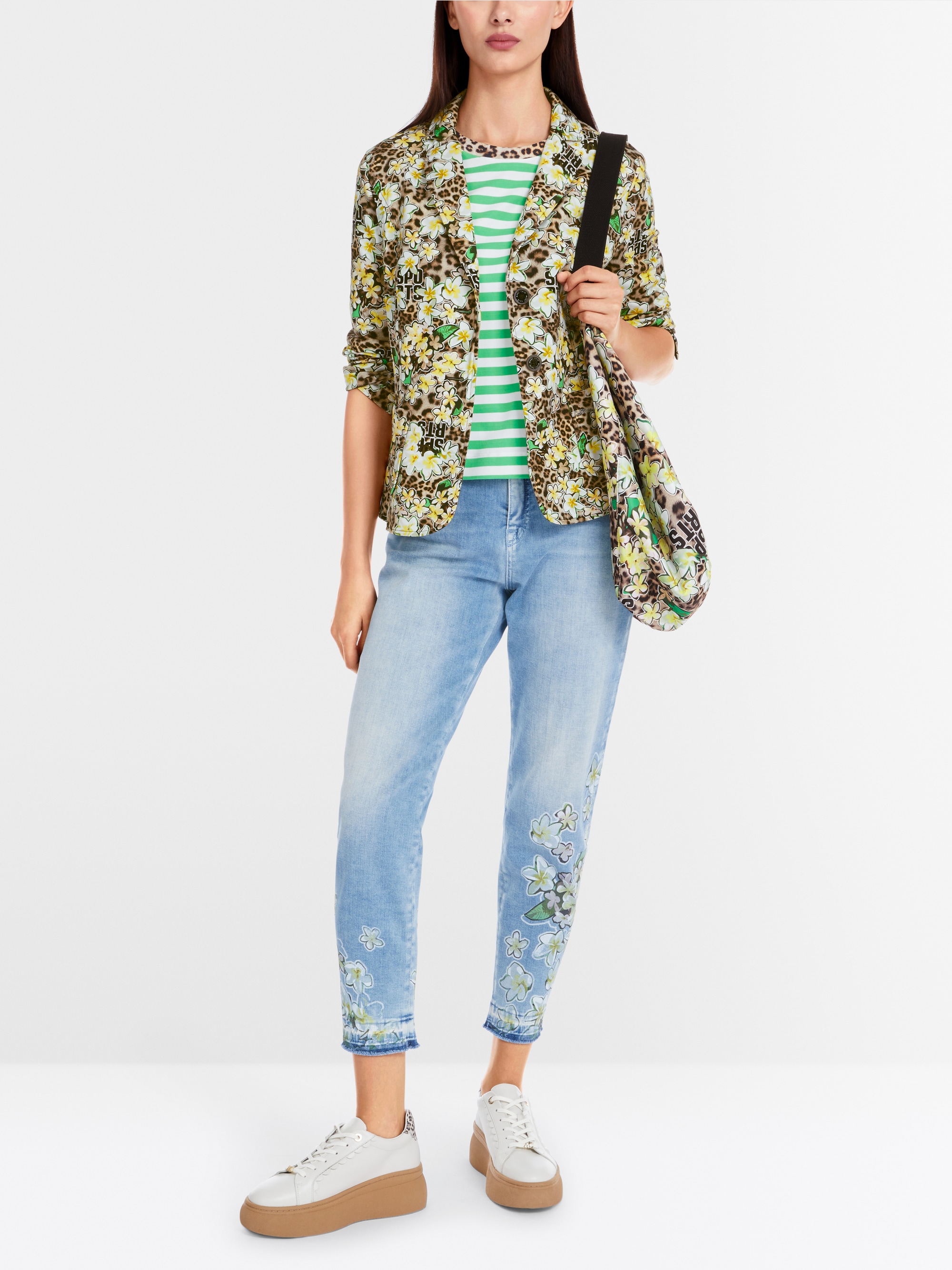 Marc-Cain Fitted blazer in scuba jersey