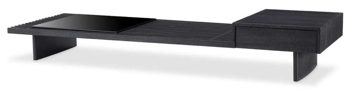 Casa Padrino mesa de centro de lujo gris antracita 220 x 78 x A. 36 cm - Mesa de sal¨®n rectangular de madera maciza - Muebles de sal¨®n - Colecci¨®n de Lujo