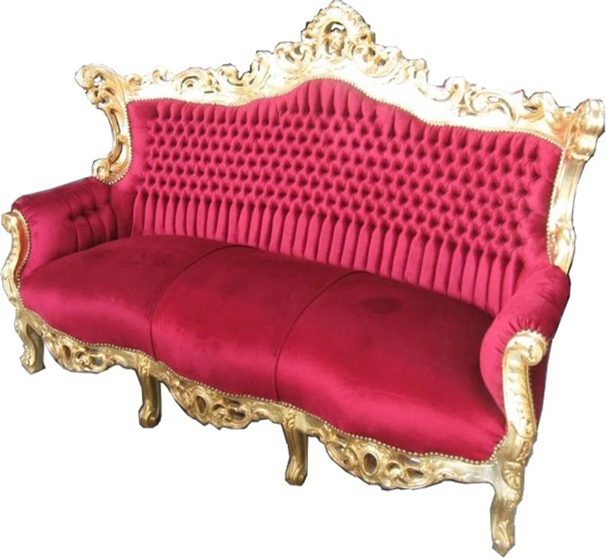 Casa Padrino Baroque Sofa Master Bordeaux Red / Gold - Baroque Furniture