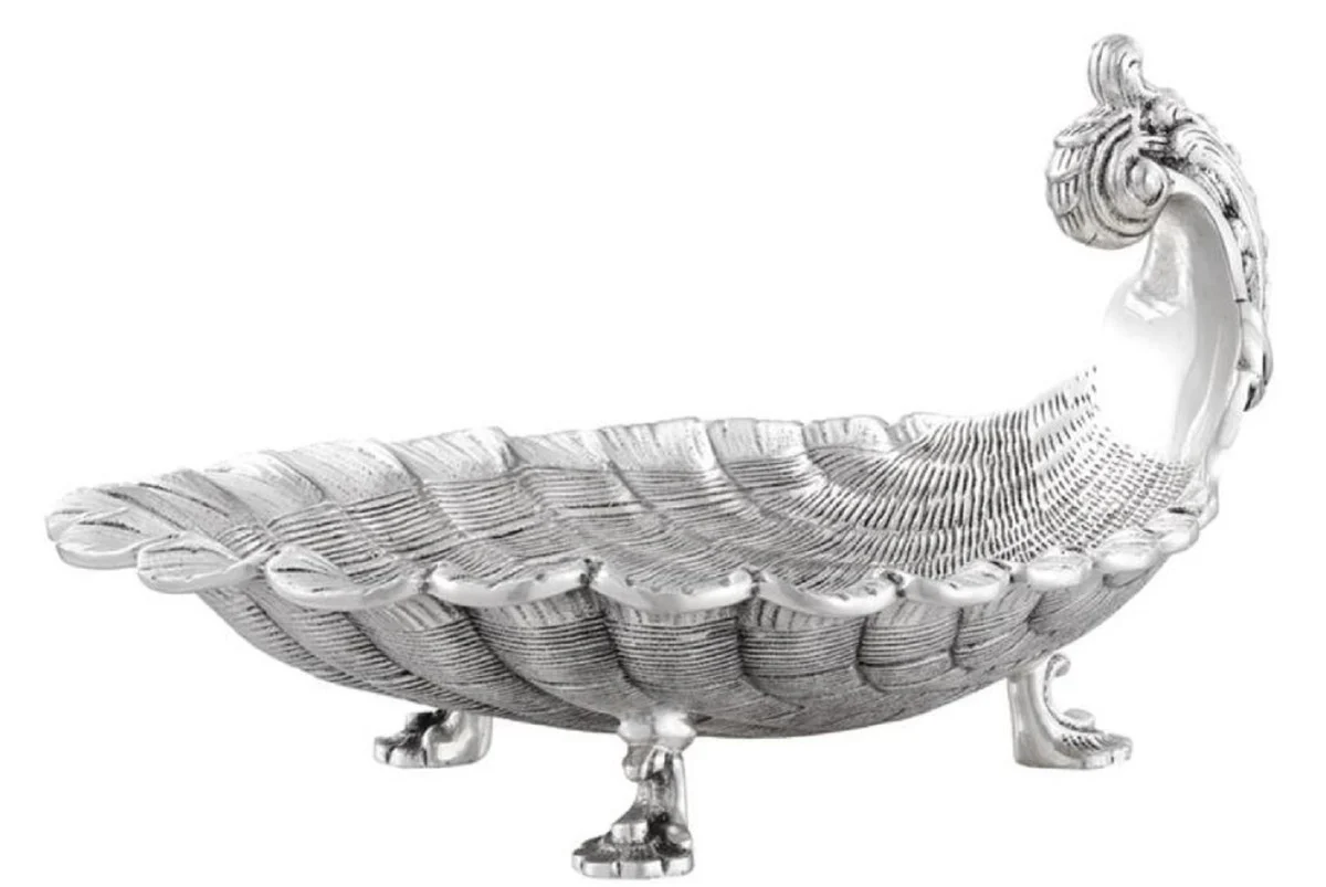 Casa Padrino bandeja de servir de lujo plata antigua 25 x 22,5 x H. 14,5 cm - Calidad de Lujo