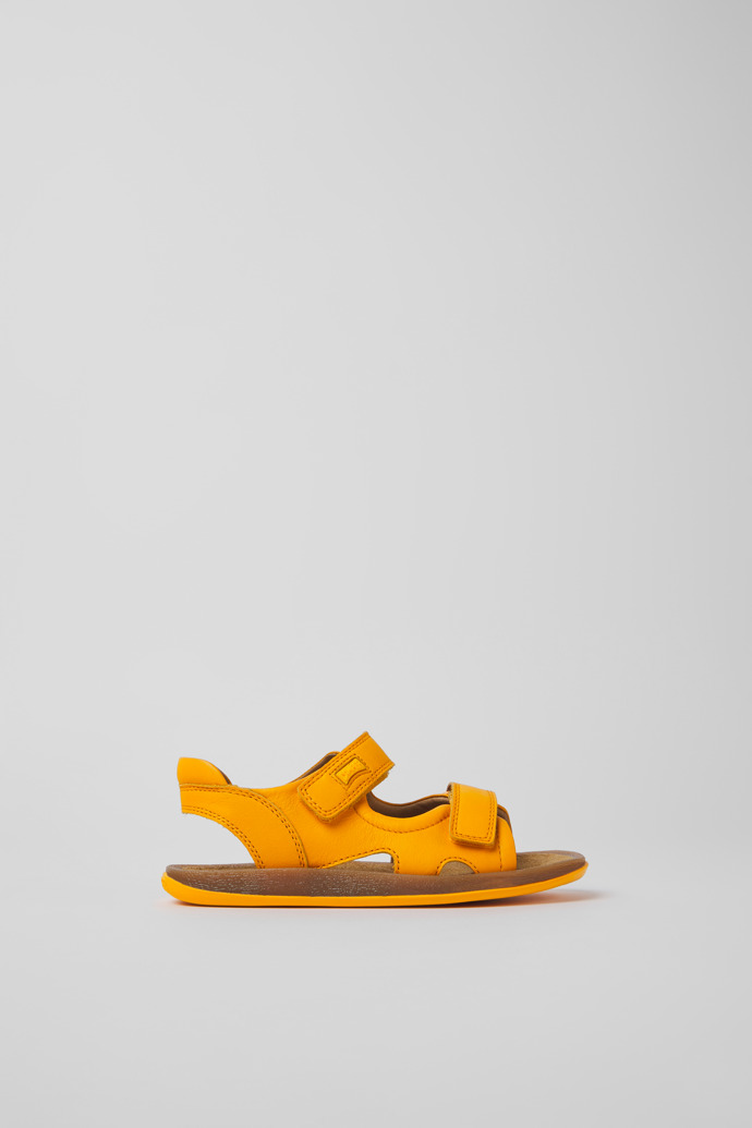 Bicho Orange leather sandals for boys