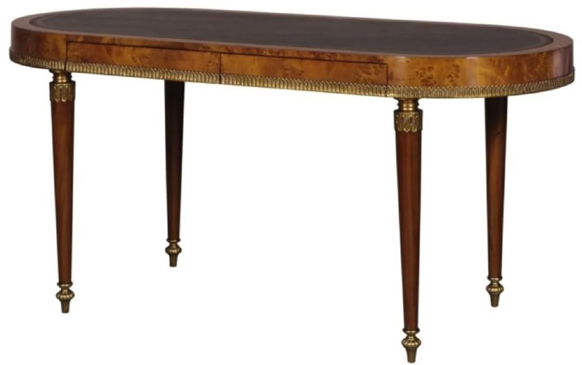 Casa Padrino escritorio de lujo de estilo Art Nouveau con 2 cajones marrón claro / marrón 160 x 68 x H. 77 cm - Muebles de Oficina de Lujo