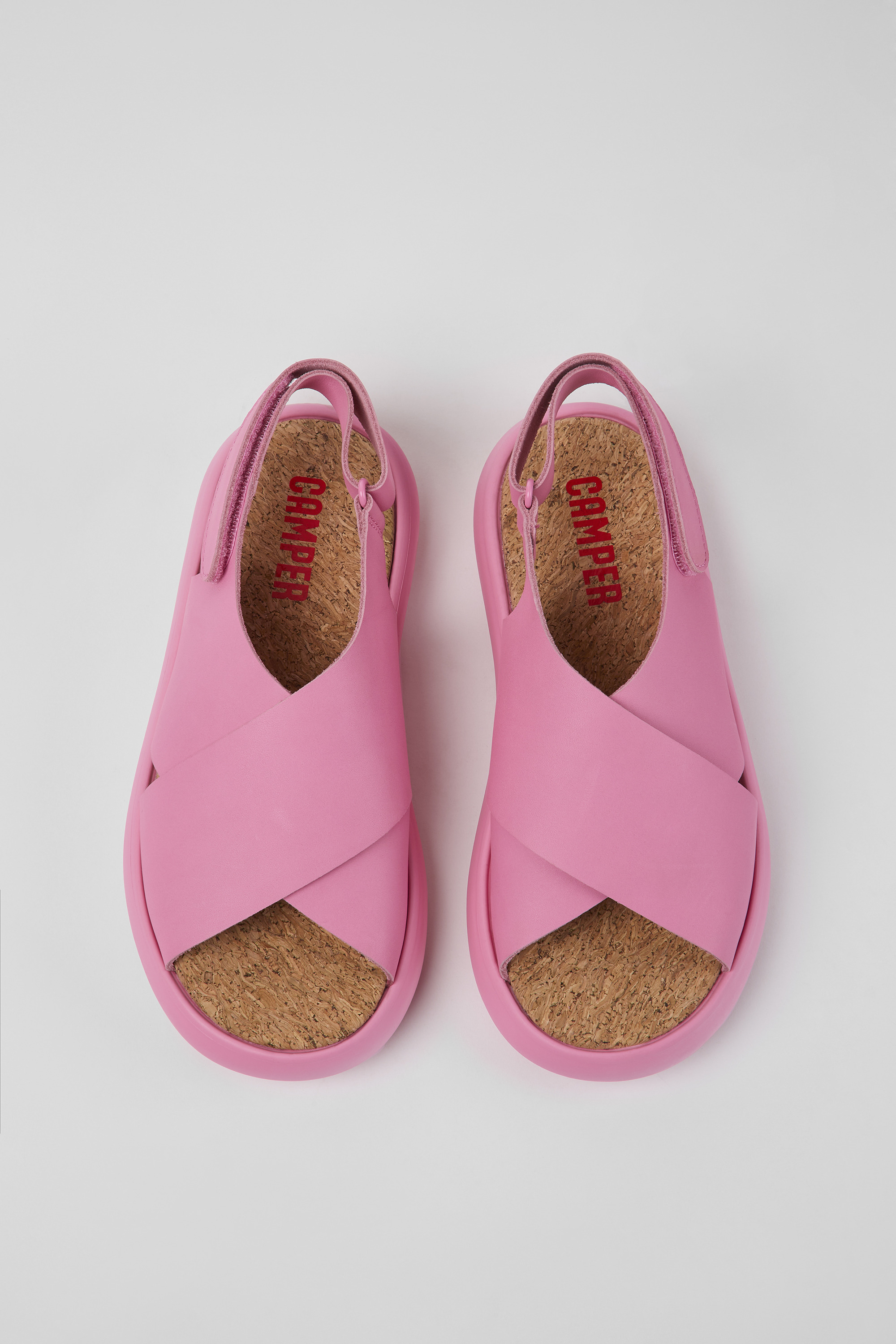 Pelotas Flota - Pink leather sandals for women