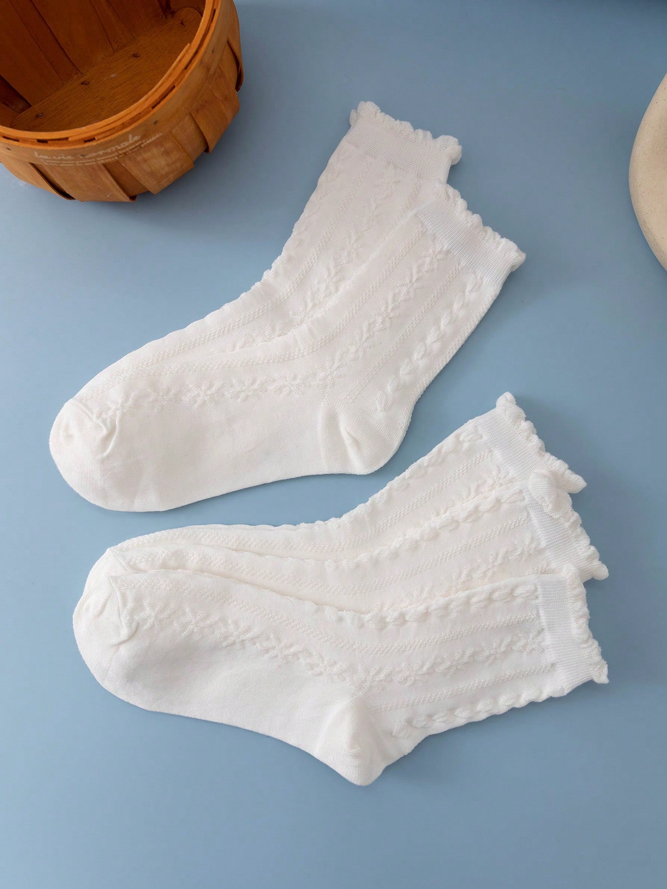 5pairs Solid Crew Socks