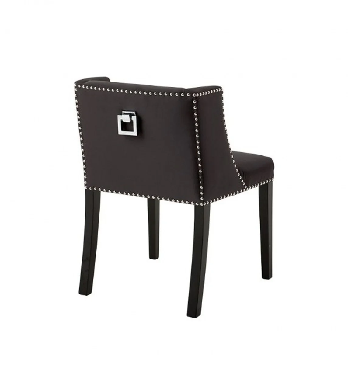 Casa Padrino silla de comedor de lujo gris oscuro satinado - muebles de lujo del comedor