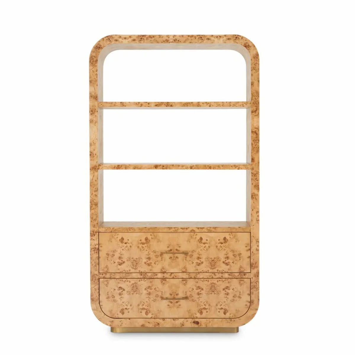 Casa Padrino armario de estanter¨ªa de lujo con 2 cajones marr¨®n claro / lat¨®n antiguo A. 210 cm