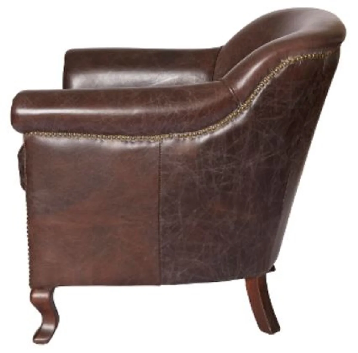 Casa Padrino luxury leather armchair dark brown 88 x 81 x H. 79 cm - Genuine Leather Furniture