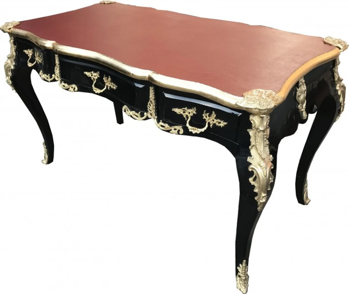 Casa Padrino luxury baroque desk black / gold / Bordeaux secretary luxury furniture