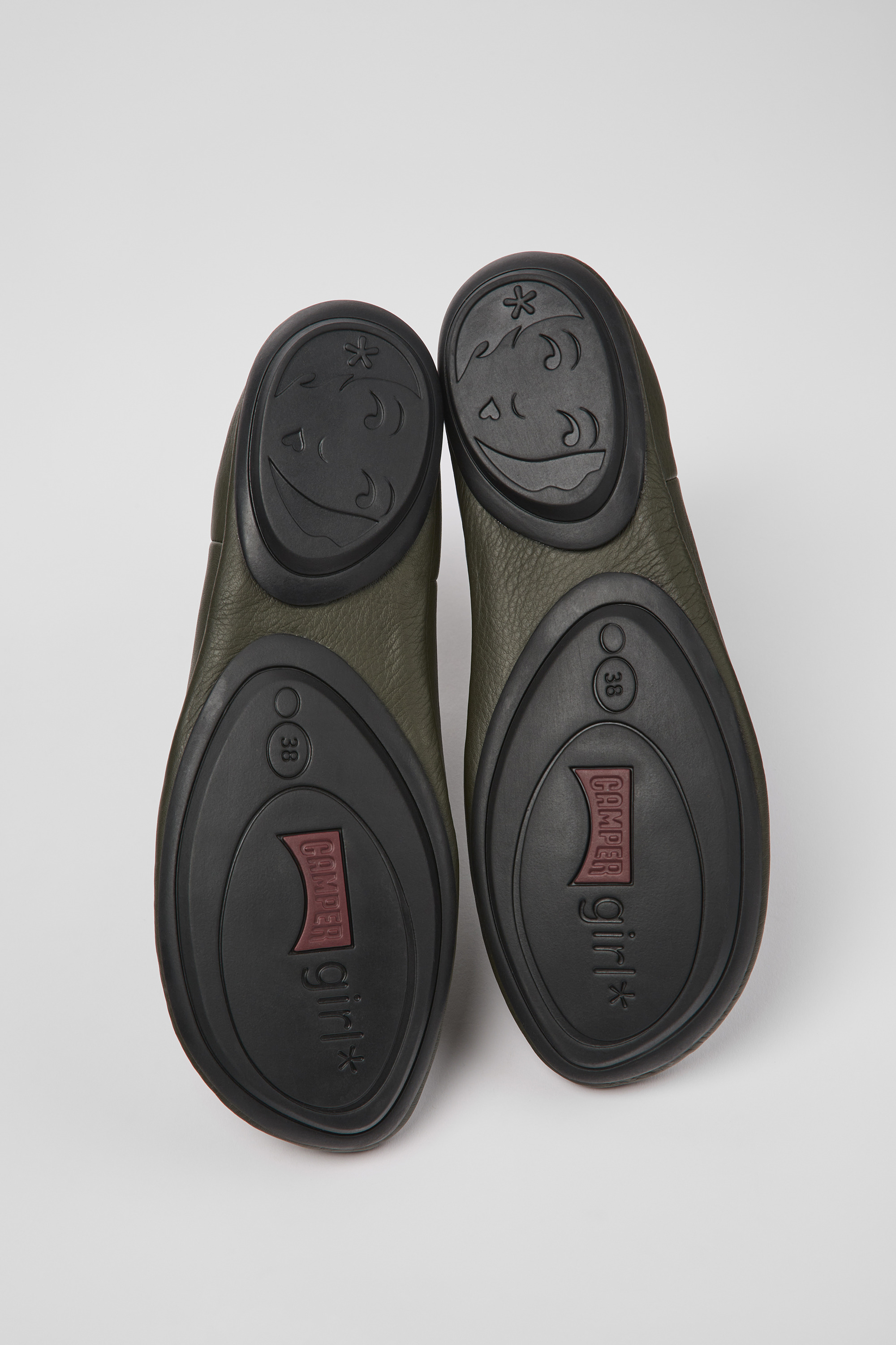 Right - Green leather ankle boots