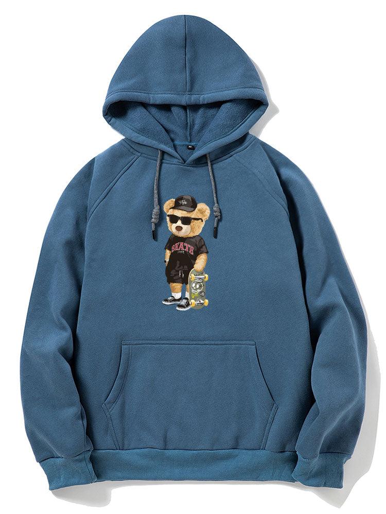 Skate Bear Print Hoodie