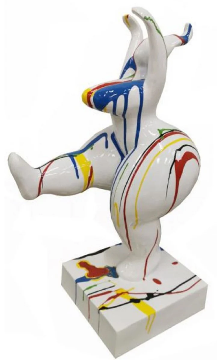 Casa Padrino escultura decorativa de lujo blanco / multicolor A. 85 cm - Figura decorativa grande XXL - Escultura decorativa XXL - Esculturas y figuras decorativas XXL de lujo