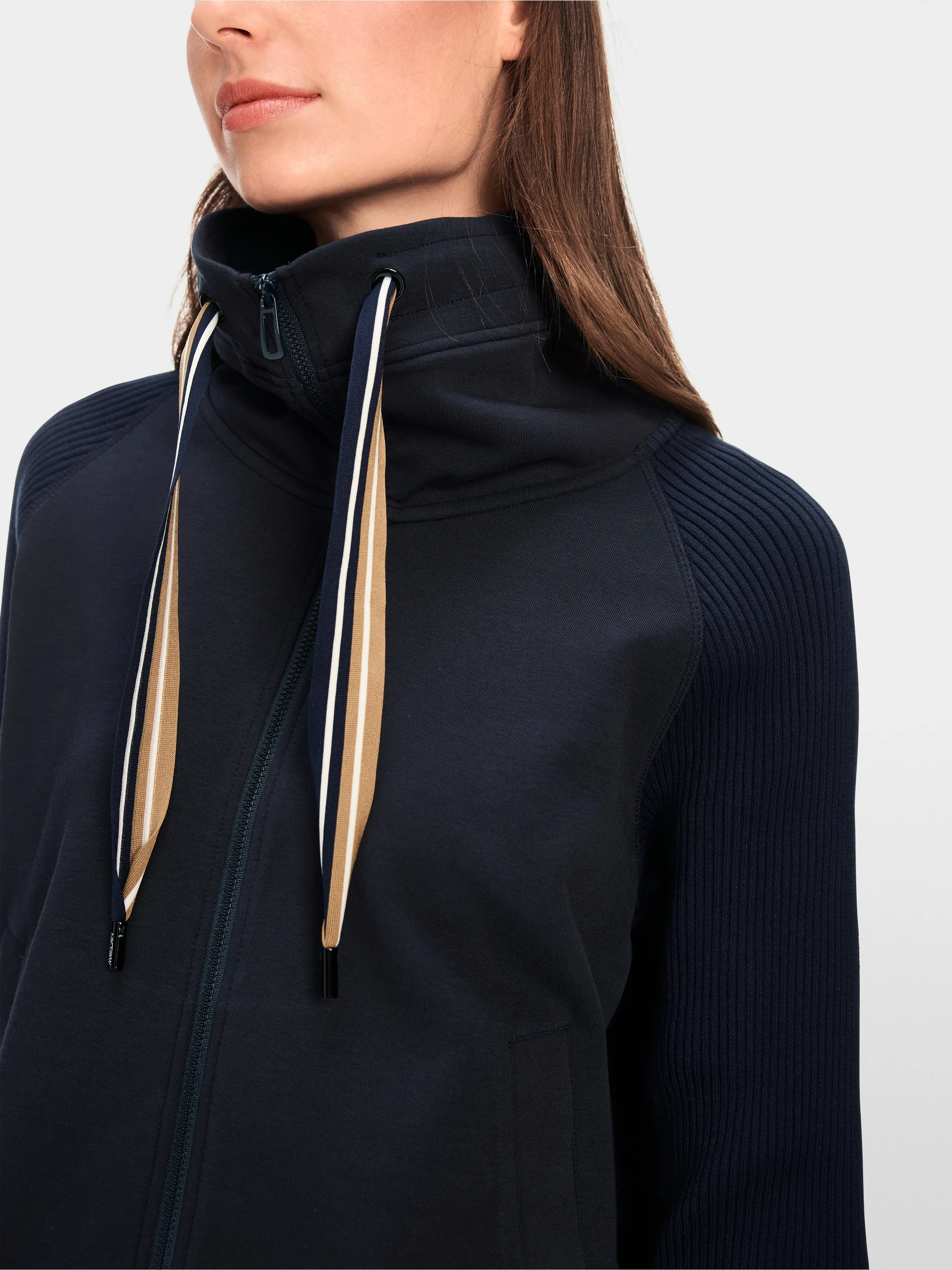 Marc-Cain Loose mixed fabric jacket