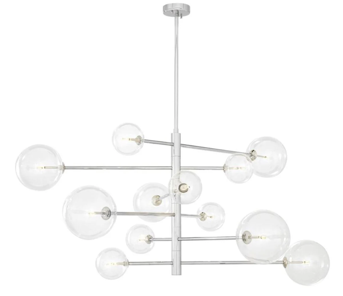 Casa Padrino araña halógena de lujo de plata Ø 130 x H. 67 cm - Calidad de Lujo