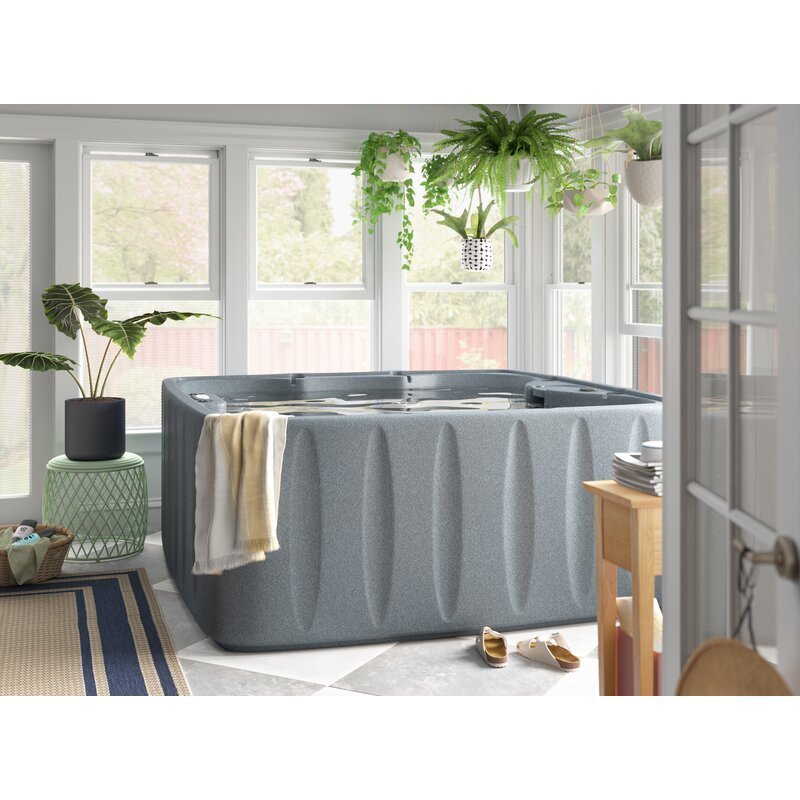 Aquarest Spas, Powered By Jacuzzi Pumps 6 - Person 29 - Jet Square Plug And Play Hot Tub with Ozonator