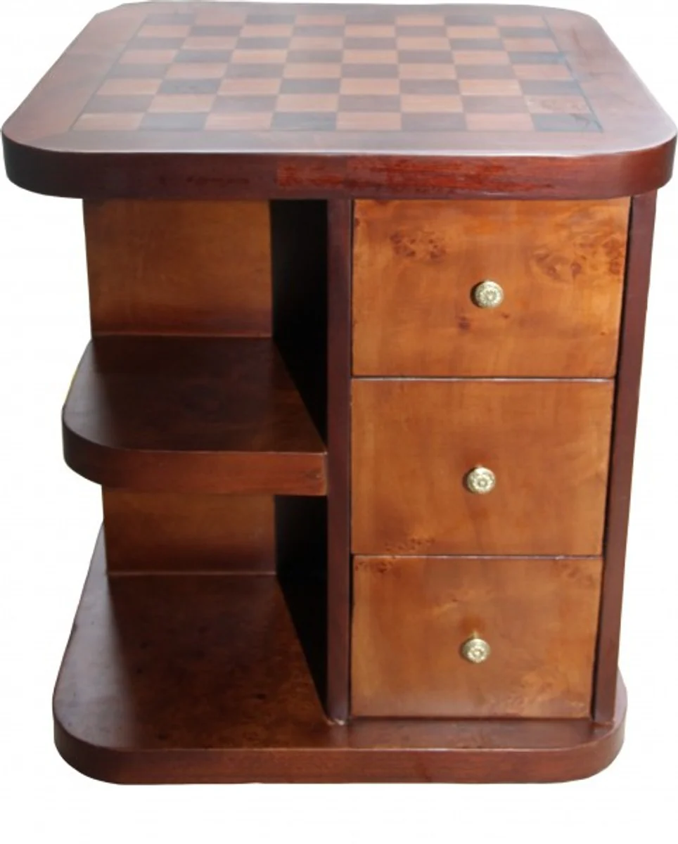 Casa Padrino art deco game table chess / checkers Mahogany Mod2 L 50 x W 50 x H 55 cm - furniture Antique style baroque