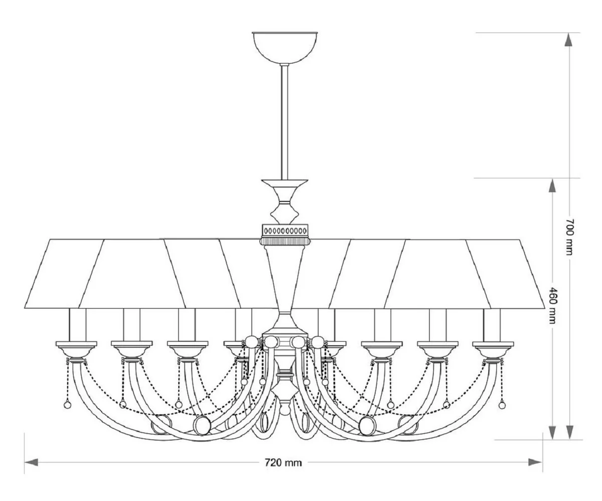 Casa Padrino araña de luces barroco de lujo plata mate / blanco / oro Ø 72 x A. 70 cm - Magnífica lámpara de araña de salón de estilo barroco con pantallas - Noble y magnífica