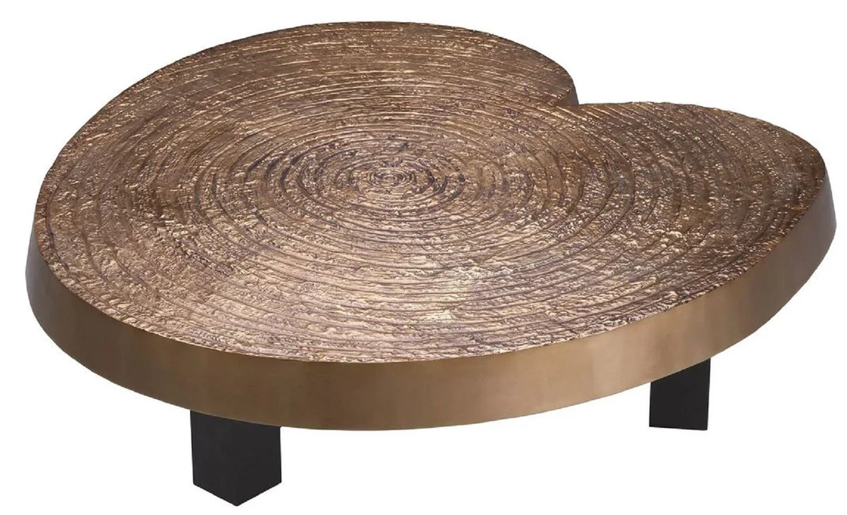 Casa Padrino mesa de centro de lujo oro antiguo / negro 105 x 110 x A. 35 cm - Mesa de sal¨®n moderna con tablero de aluminio - Muebles de Sal¨®n - Muebles de Lujo