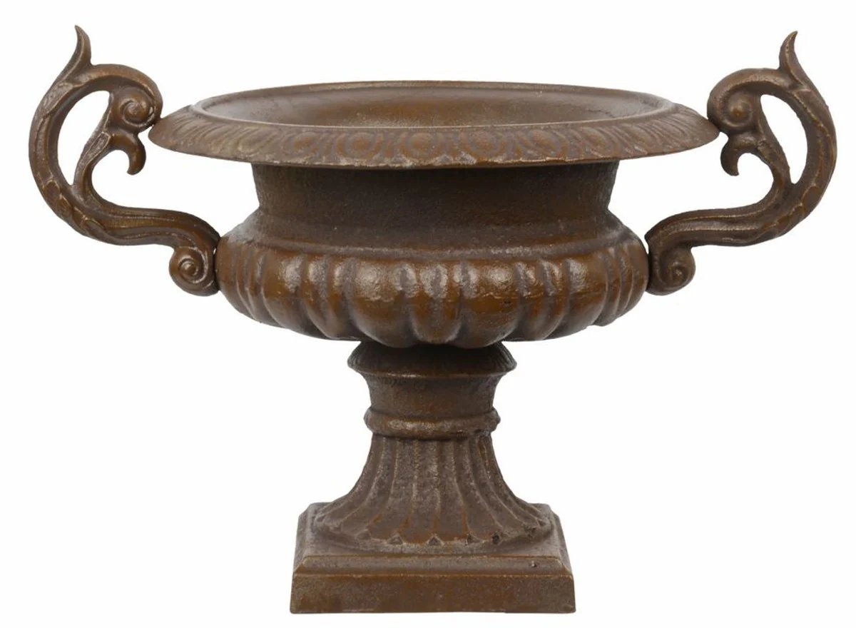 Casa Padrino Antique Style Garden Jardinera marrón antiguo Cast Metal - Flower Pot Plant Pot