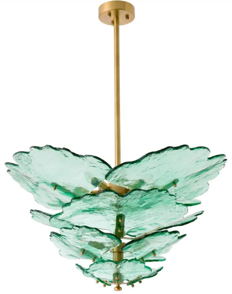 Casa Padrino l¨¢mpara de ara?a de lujo verde / lat¨®n antiguo ? 83 cm