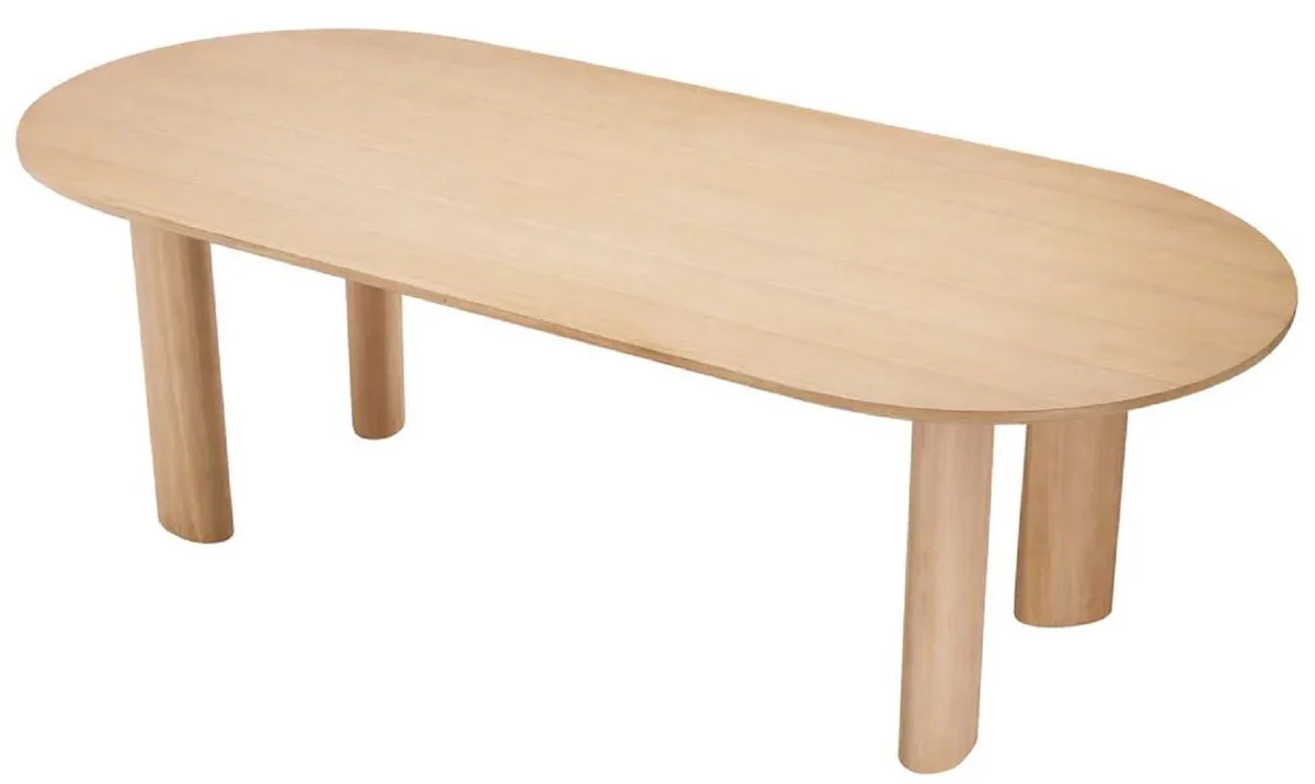Casa Padrino mesa de comedor de lujo natural 244 x 109,5 x A. 77 cm - Mesa de cocina ovalada de madera maciza - Muebles de comedor - Muebles de cocina - Muebles de lujo - Interiores de lujo