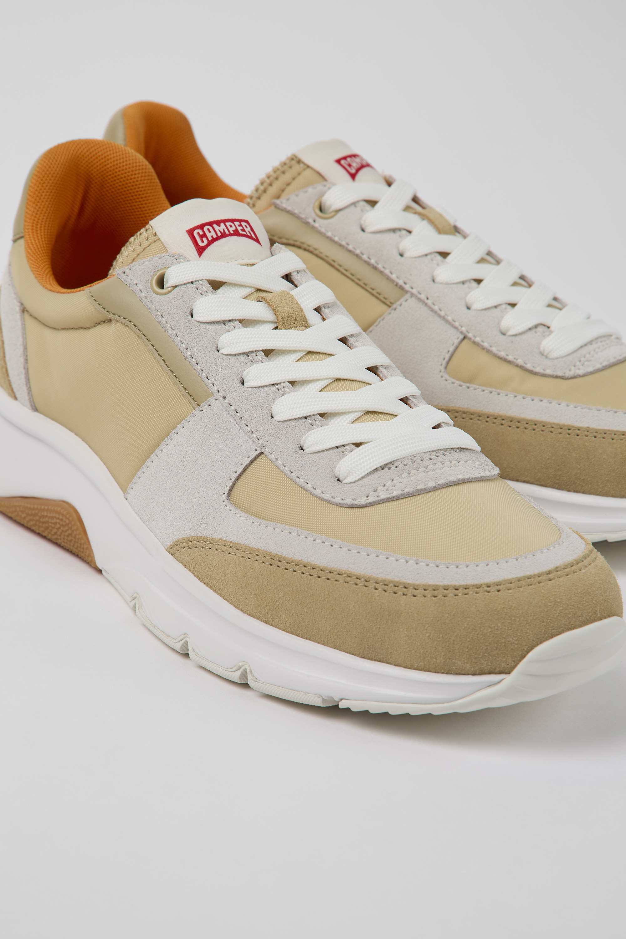 Drift - Beige and white nubuck sneakers for men