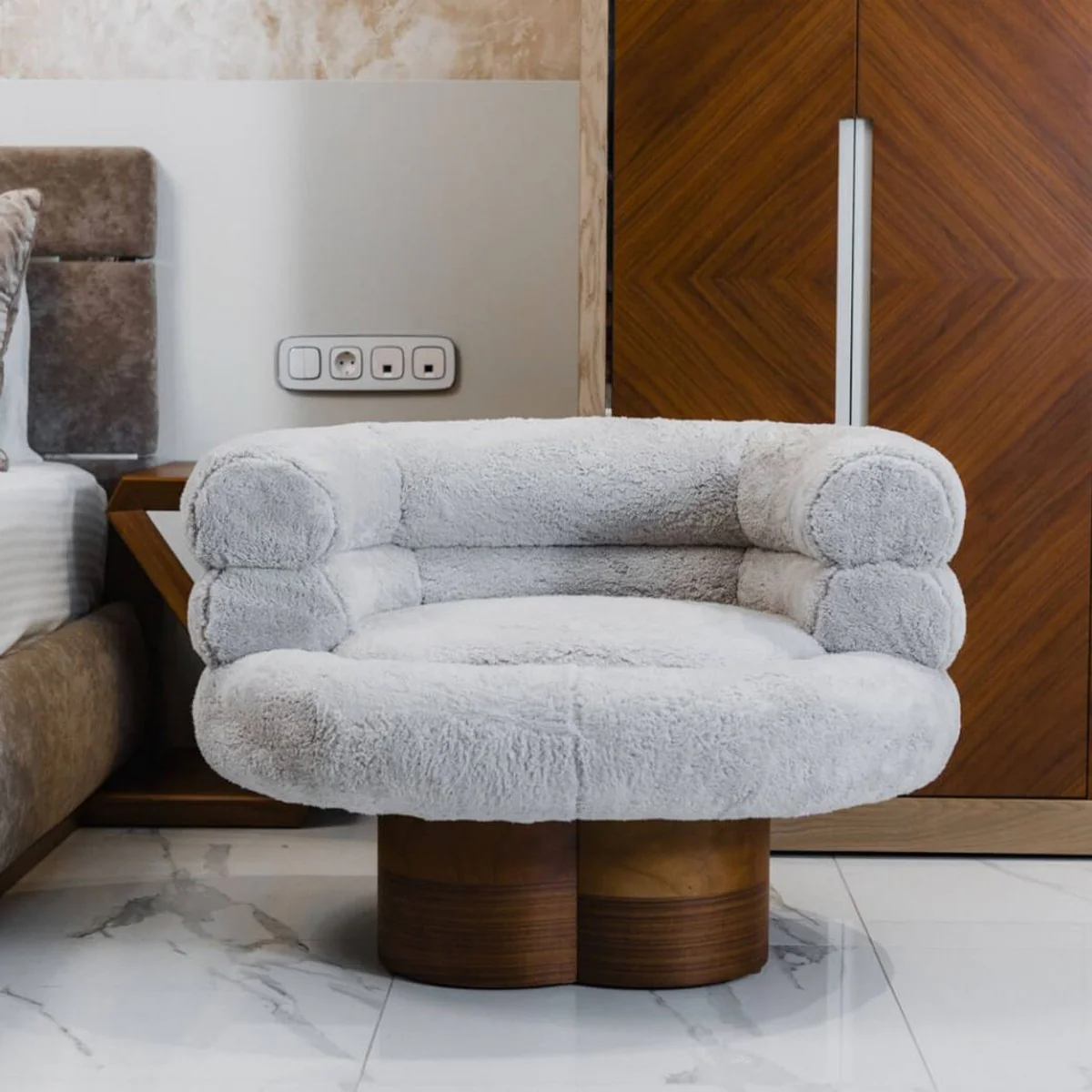 Casa Padrino sill¨®n de sal¨®n de lujo gris / marr¨®n 100 cm