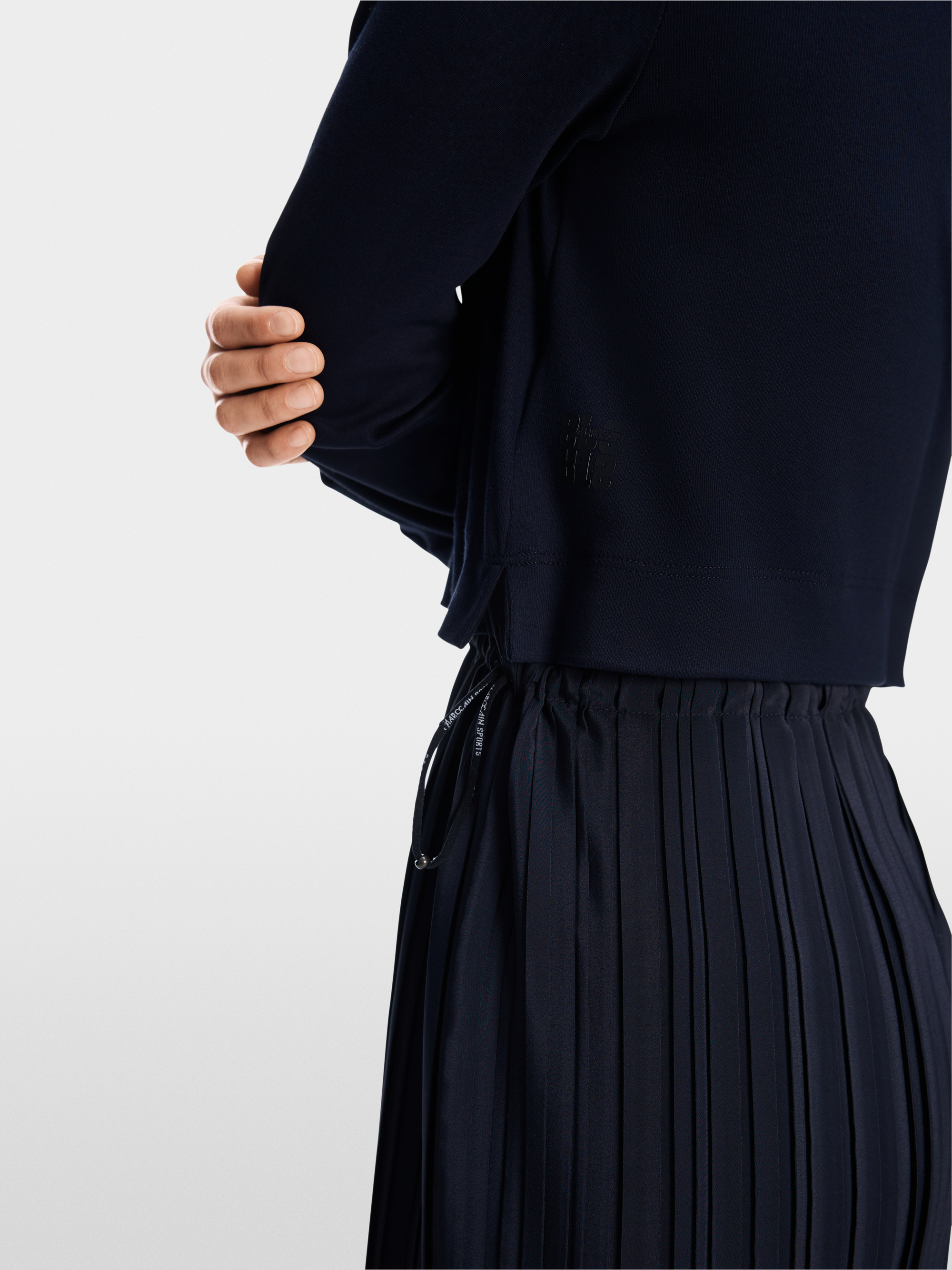 Marc-Cain Two-in-one midi dress with pleated skirt