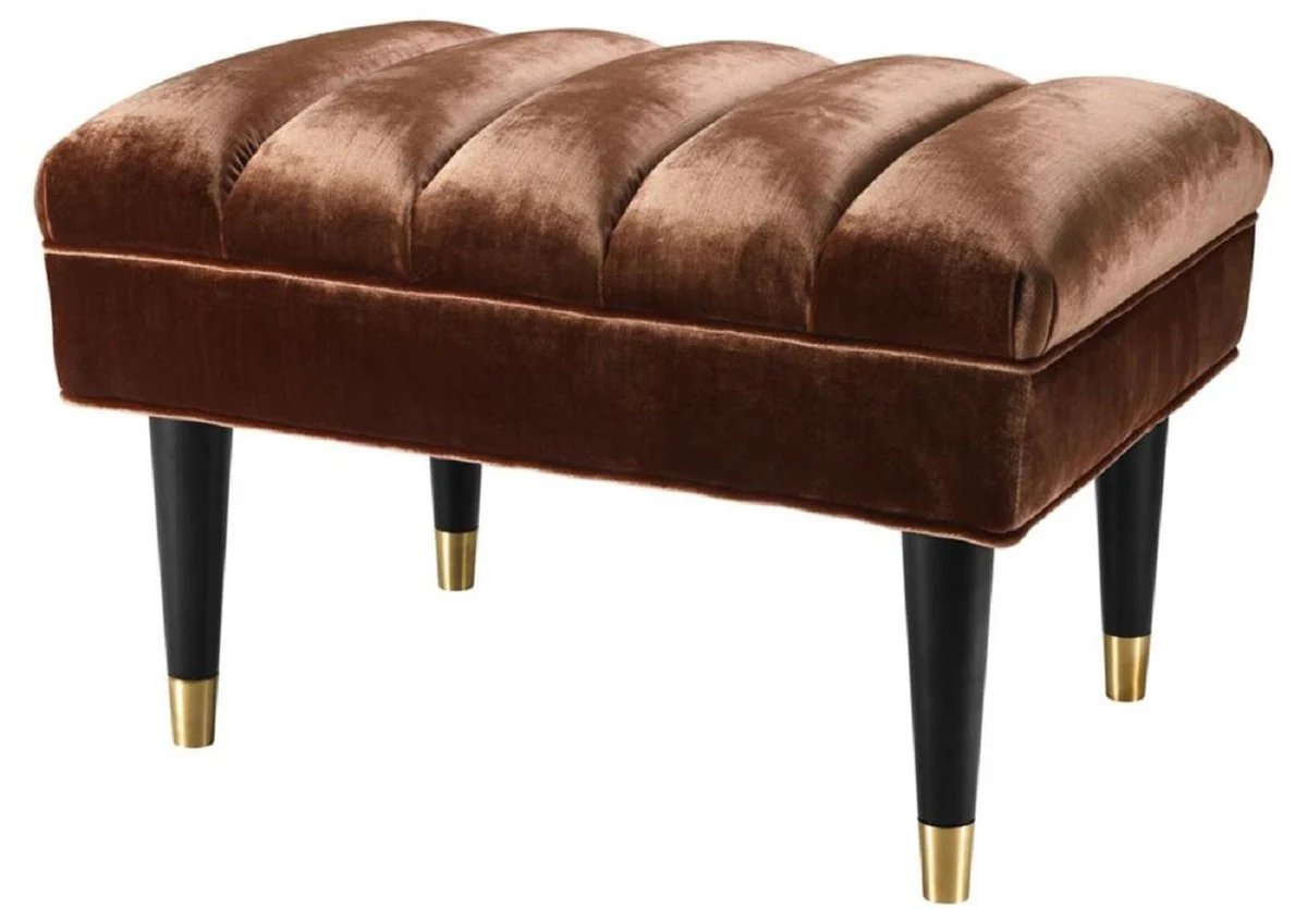 Casa Padrino Banco de Lujo Naranja Oscuro / Negro / Oro 68 x 50 x H. 45 cm - Calidad de Lujo