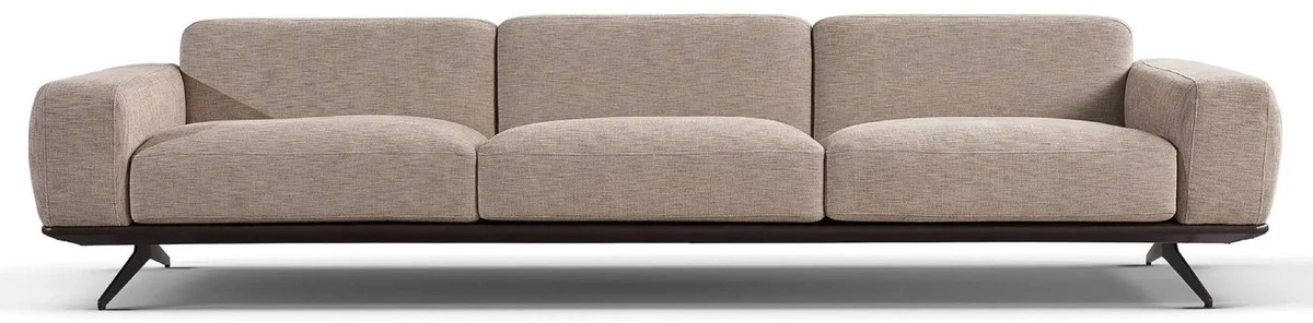 Casa Padrino sof¨¢ de lujo beige / marr¨®n oscuro 320 x 100 x A. 70 cm - Sof¨¢ de sal¨®n - Sof¨¢ de hotel - Muebles de sal¨®n - Muebles de hotel - Muebles de lujo - Interiores de lujo