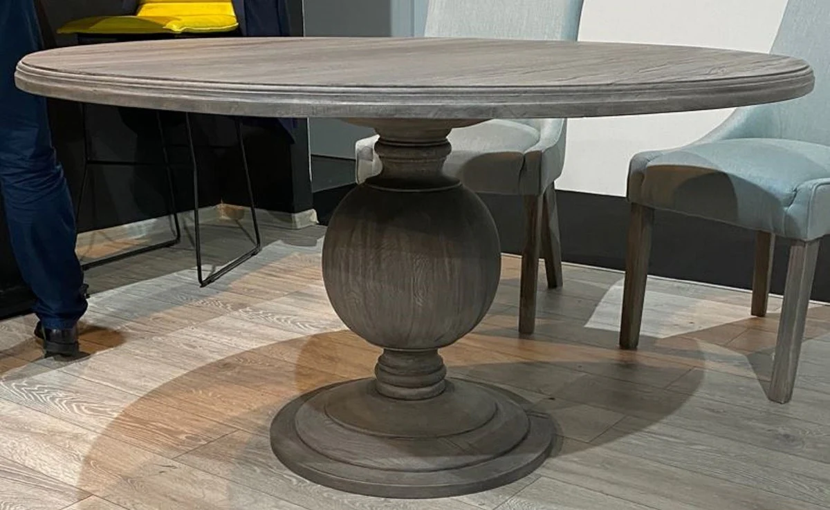 Casa Padrino mesa de comedor da estilo campestre gris ? 140 x A. 77 cm - Mesa de cocina de r¨²stica - Muebles de comedor r¨²sticos - Muebles de comedor de estilo campestre