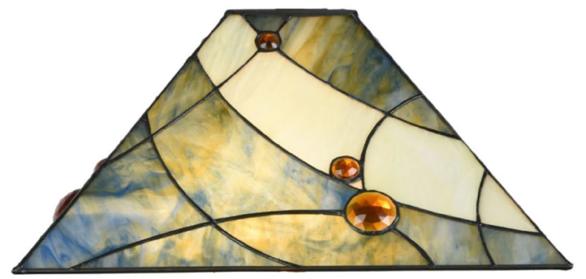 Casa Padrino lámpara de mesa Tiffany de lujo multicolor / negro 45 x 45 x H. 75 cm - Luz de Mesa de Lujo