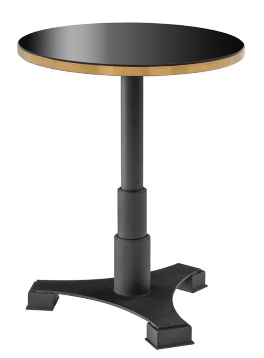 Casa Padrino mesa de comedor de lujo negra / lat¨®n ? 60 x H. 75,5 cm - Muebles de Lujo para el Comedor