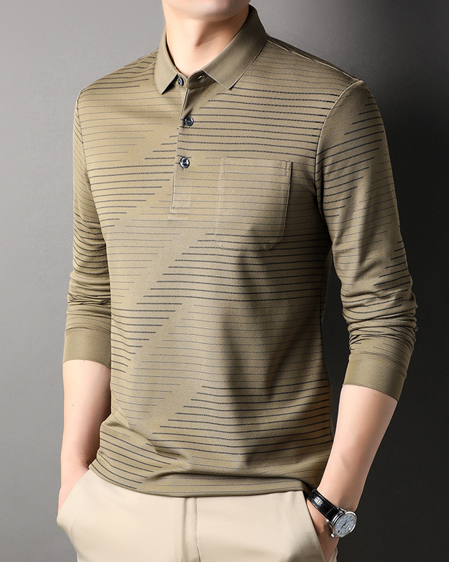 Men's Premium Lapel Long Sleeve POLO Shirt