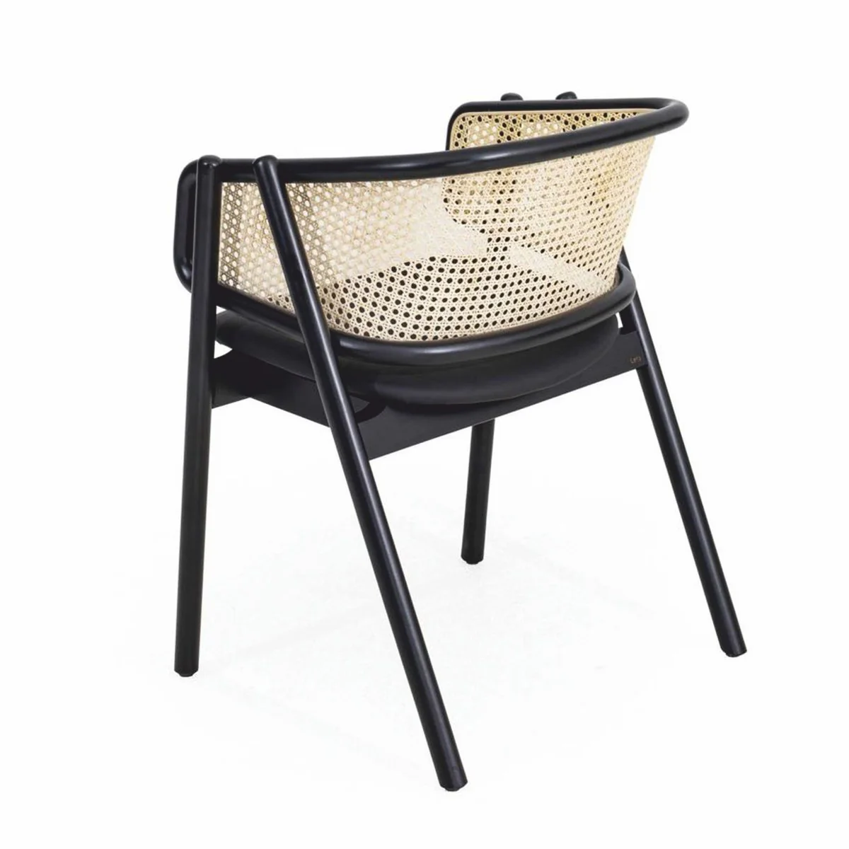 Casa Padrino silla de comedor de lujo con reposabrazos negro / natural - Muebles de comedor