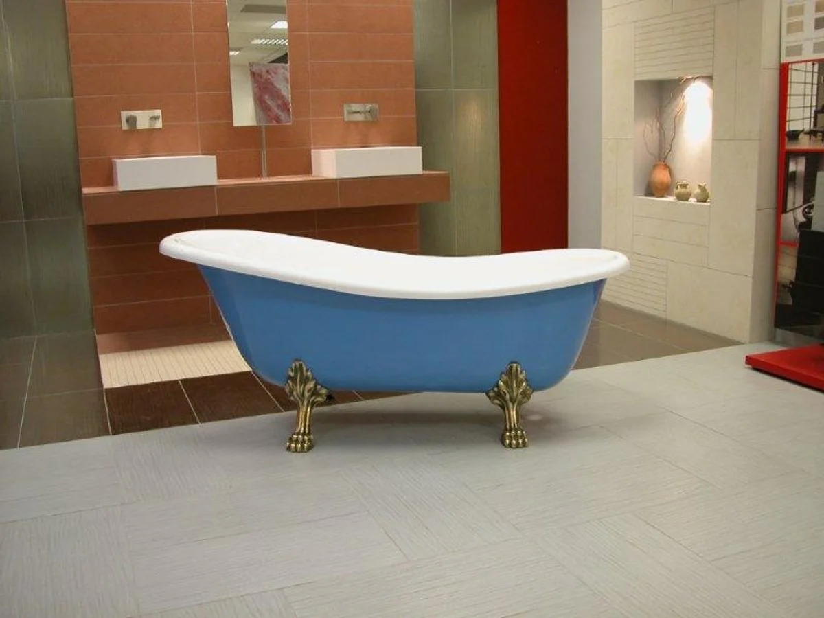 Baño de lujo independiente, de estilo Art Nouveau Roma Luz azul / blanco / chatarra de oro 1470mm - baño barroco