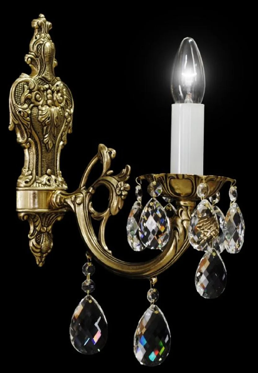 Casa Padrino lámpara de pared de cristal barroco de lujo bronce A. 37 cm - Magnífica lámpara de pared con cristal de Bohemia - Noble & Magnífica