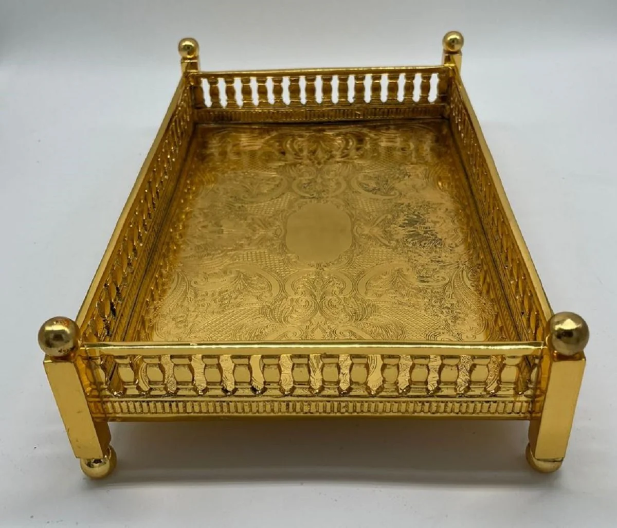 Casa Padrino bandeja de servicio de latón de lujo oro 32 cm
